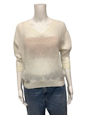 Gentle Herd V Neck Linen Sweater Top Size: S